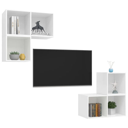 Tv Skříňky 4 Ks Bílé Dřevotříska