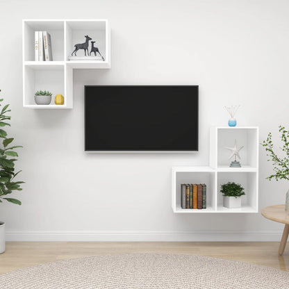 Tv Skříňky 4 Ks Bílé Dřevotříska