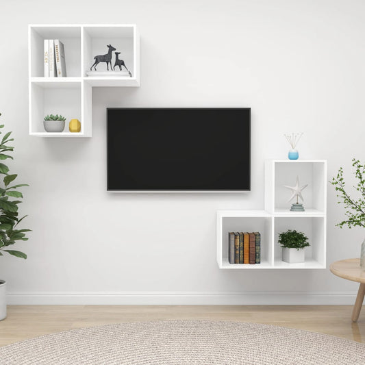 Tv Skříňky 4 Ks Bílé Dřevotříska