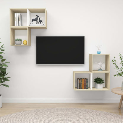 4Dílný Set Tv Skříněk Šedý Dřevotříska