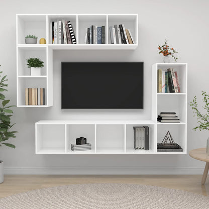 4Dílný Set Tv Skříněk Šedý Kompozitní Dřevo