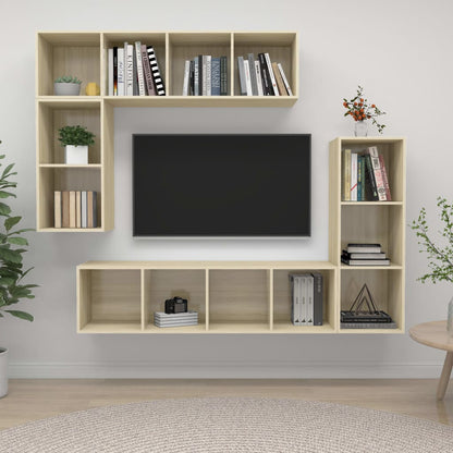 4Dílný Set Tv Skříněk Šedý Kompozitní Dřevo