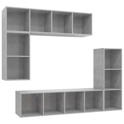 4Dílný Set Tv Skříněk Betonově Šedý Kompozitní Dřevo