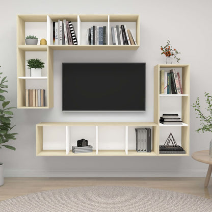 4Dílný Set Tv Skříněk Šedý Kompozitní Dřevo