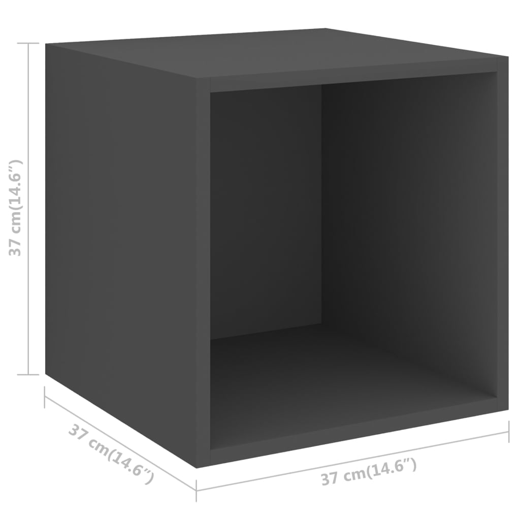 3Dílný Set Nástěnných Tv Skříněk Šedý Kompozitní Dřevo