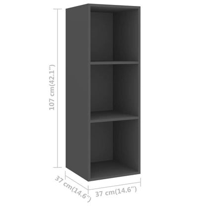 3Dílný Set Nástěnných Tv Skříněk Šedý Kompozitní Dřevo