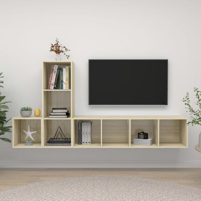 3Dílný Set Nástěnných Tv Skříněk Šedý Kompozitní Dřevo