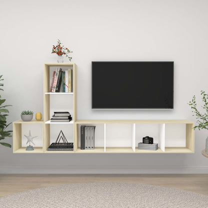 3Dílný Set Nástěnných Tv Skříněk Šedý Kompozitní Dřevo