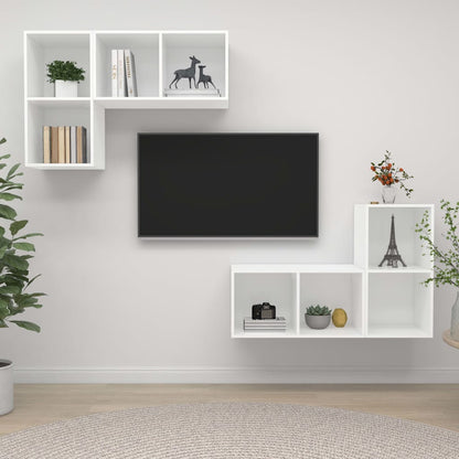 Nástěnné Tv Skříňky 4 Ks Šedé Kompozitní Dřevo