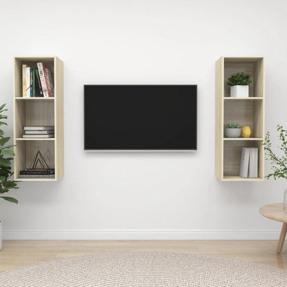 Nástěnné Tv Skříňky 2 Ks Betonově Šedé Dřevotříska