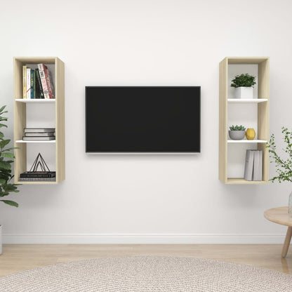 Nástěnné Tv Skříňky 2 Ks Betonově Šedé Dřevotříska