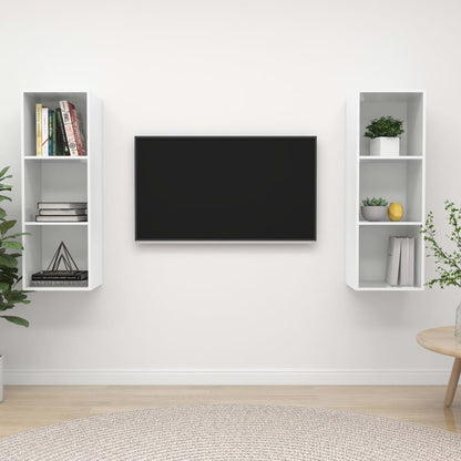 Nástěnné Tv Skříňky 2 Ks Betonově Šedé Dřevotříska