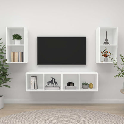 Nástěnné Tv Skříňky 4 Ks Šedé Kompozitní Dřevo