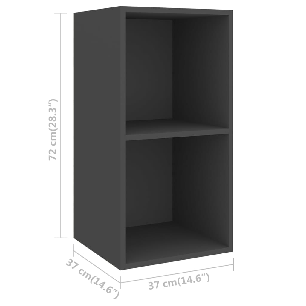 Nástěnné Tv Skříňky 4 Ks Šedé Kompozitní Dřevo