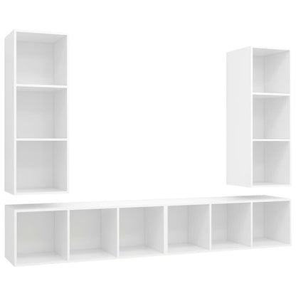Nástěnné Tv Skříňky 4 Ks Bílé Dřevotříska
