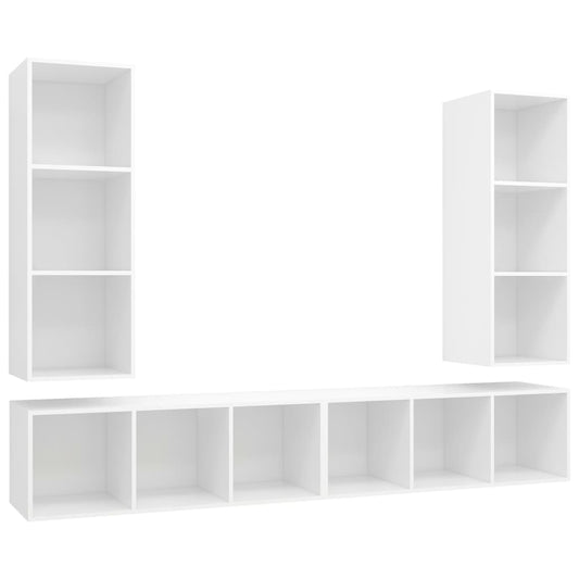 Nástěnné Tv Skříňky 4 Ks Bílé Dřevotříska