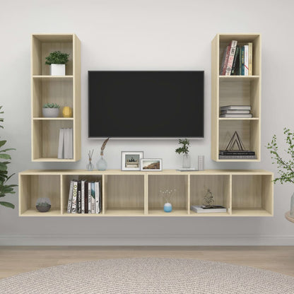 Nástěnné Tv Skříňky 4 Ks Bílé Dřevotříska