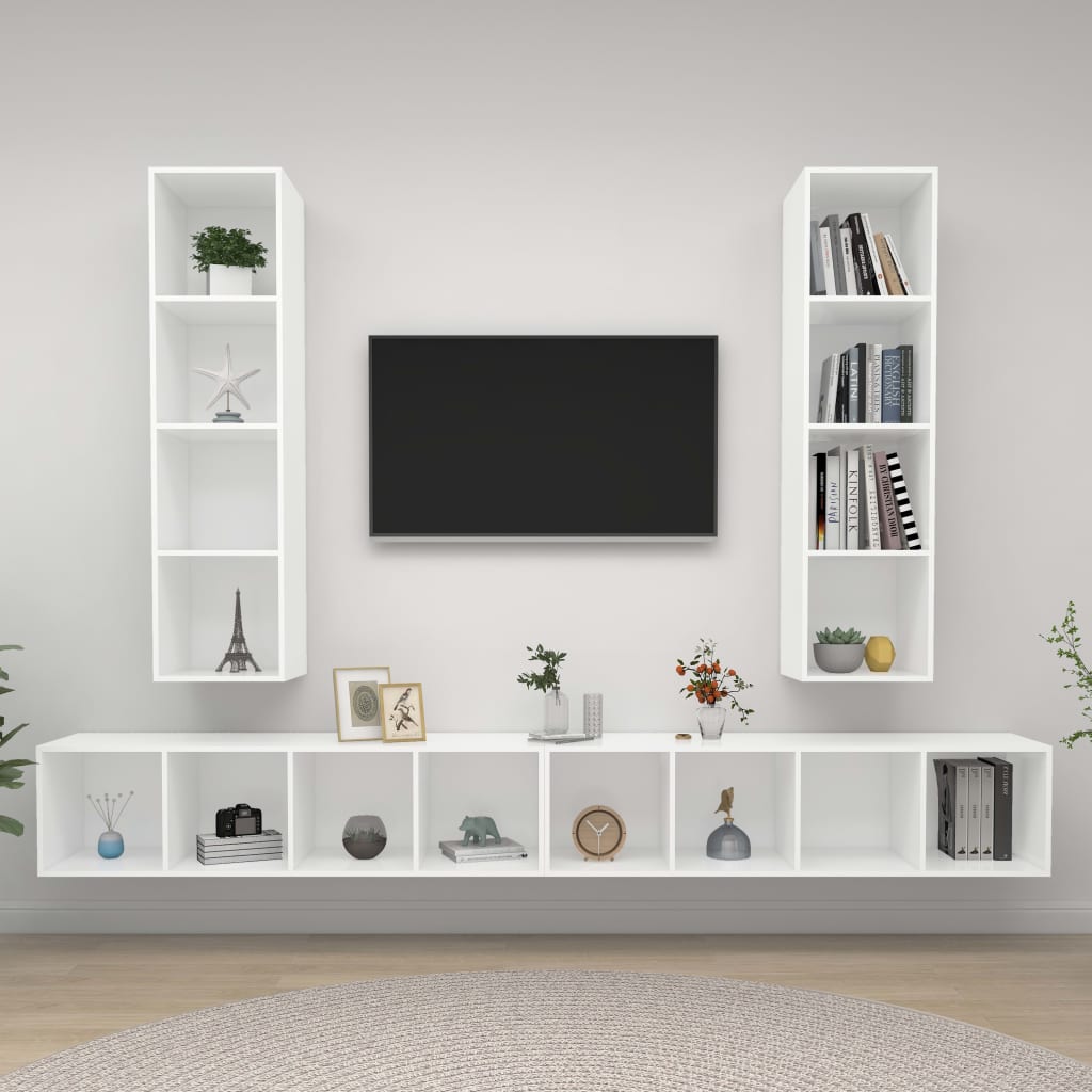 Nástěnné Tv Skříňky 4 Ks Kompozitní Dřevo