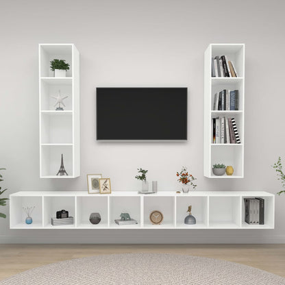 Nástěnné Tv Skříňky 4 Ks Kompozitní Dřevo
