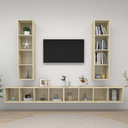 Nástěnné Tv Skříňky 4 Ks Kompozitní Dřevo