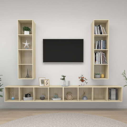 Nástěnné Tv Skříňky 4 Ks Kompozitní Dřevo