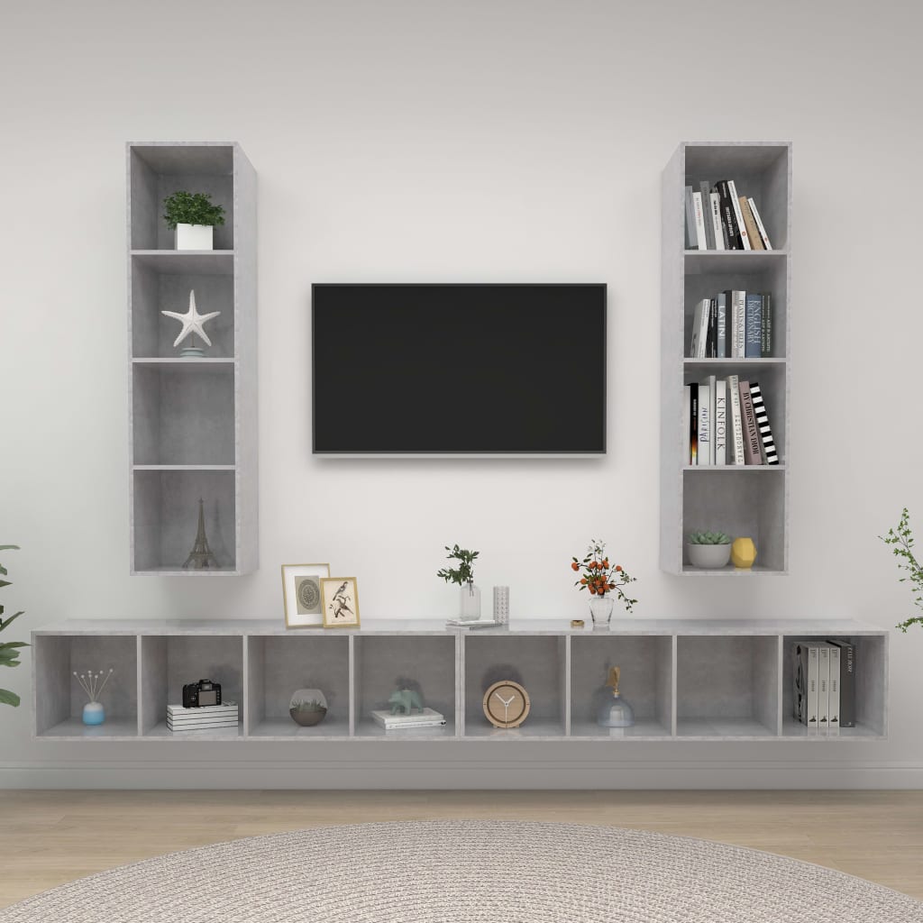 Nástěnné Tv Skříňky 4 Ks Kompozitní Dřevo