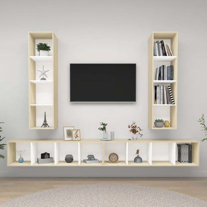 Nástěnné Tv Skříňky 4 Ks Kompozitní Dřevo
