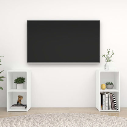 Tv Skříňky 2 Ks Bílé 72 X 35 X 36,5 Cm Kompozitní Dřevo