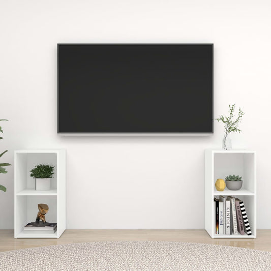 Tv Skříňky 2 Ks Bílé 72 X 35 X 36,5 Cm Kompozitní Dřevo