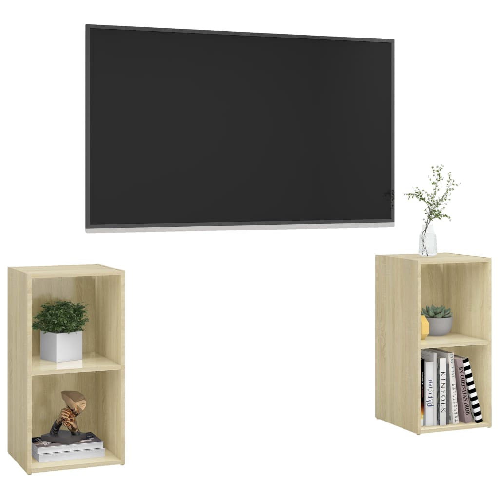 Tv Skříňky 2 Ks 72 X 35 X 36,5 Cm Kompozitní Dřevo Dub Sonoma