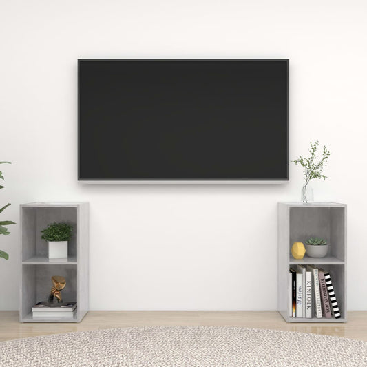 Tv Skříňky 2 Ks Betonově Šedé 72X35X36,5 Cm Kompozitní Dřevo Betonová Šedá