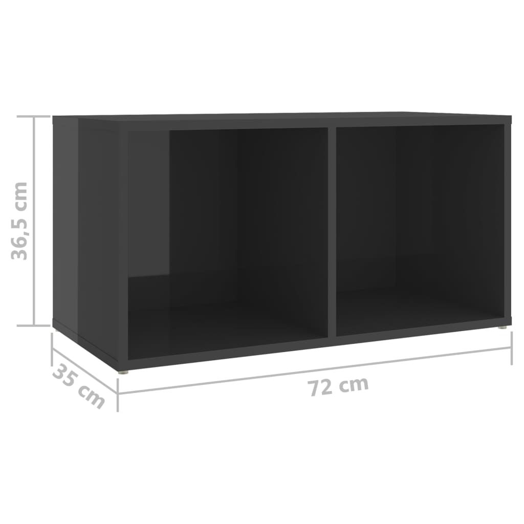 Tv Skříňky 2 Ks Šedé Vysoký Lesk 72X35X36,5 Cm Kompozitní Dřevo Šedá S Vysokým Leskem