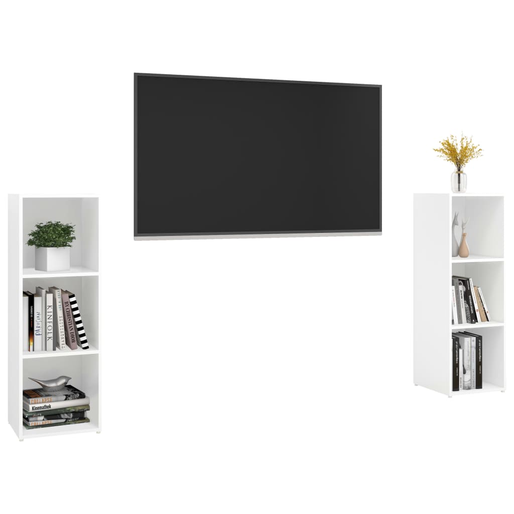Tv Skříňky 2 Ks Bílé 107 X 35 X 37 Cm Dřevotříska
