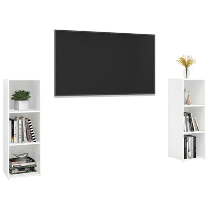 Tv Skříňky 2 Ks Bílé 107 X 35 X 37 Cm Dřevotříska