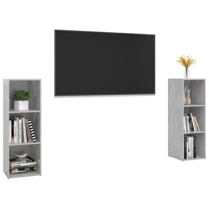 Tv Skříňky 2 Ks Betonově Šedé 107 X 35 X 37 Cm Dřevotříska