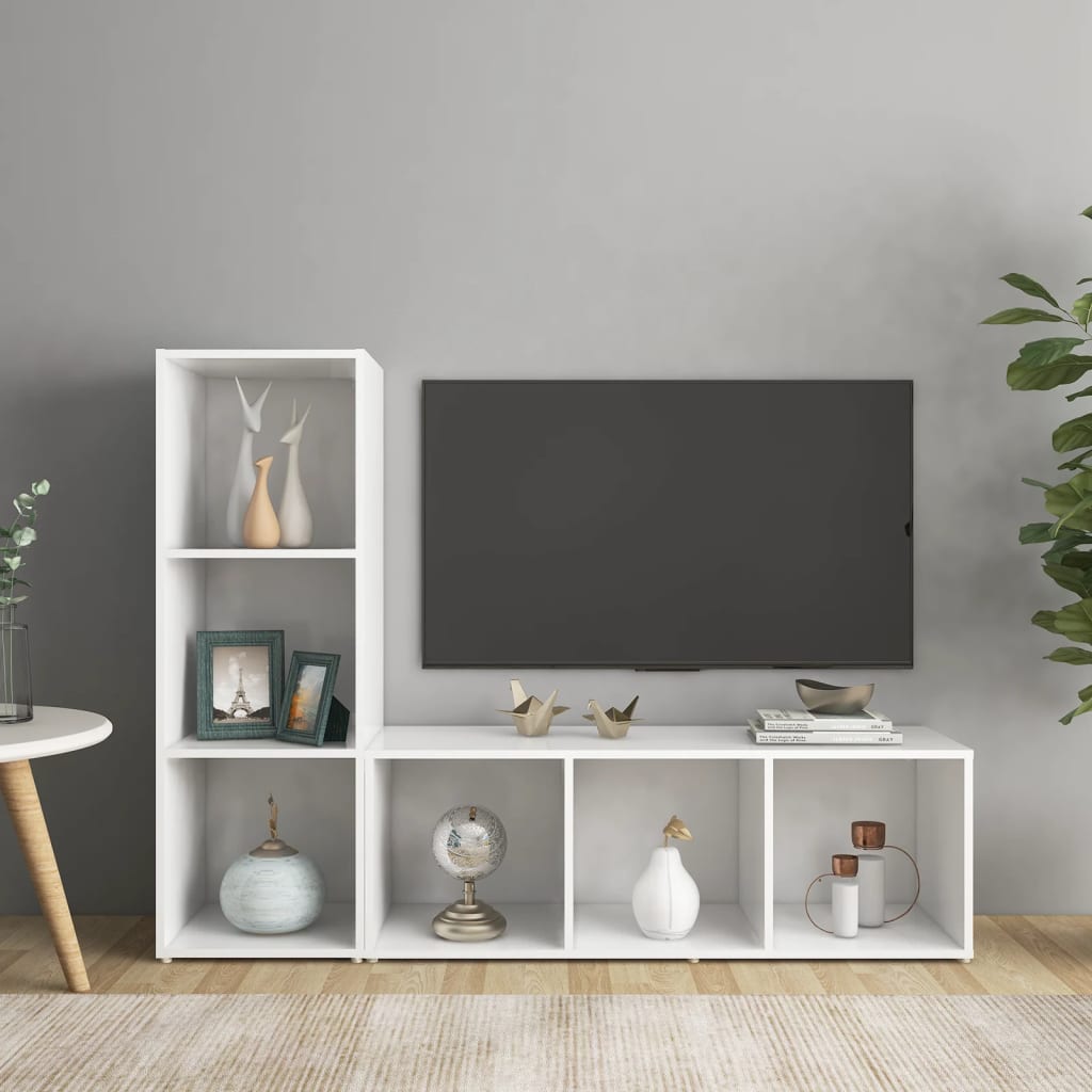Tv Skříňky 2 Ks Šedé Vysoký Lesk 72X35X36,5 Cm Kompozitní Dřevo