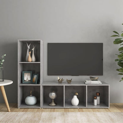 Tv Skříňky 2 Ks Šedé Vysoký Lesk 72X35X36,5 Cm Kompozitní Dřevo