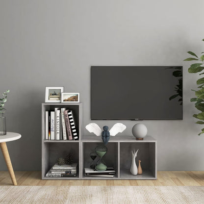Tv Skříňky 2 Ks Šedé Vysoký Lesk 72X35X36,5 Cm Kompozitní Dřevo