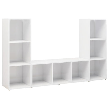 Tv Skříňky 3 Ks Bílé 107 X 35 X 37 Cm Dřevotříska