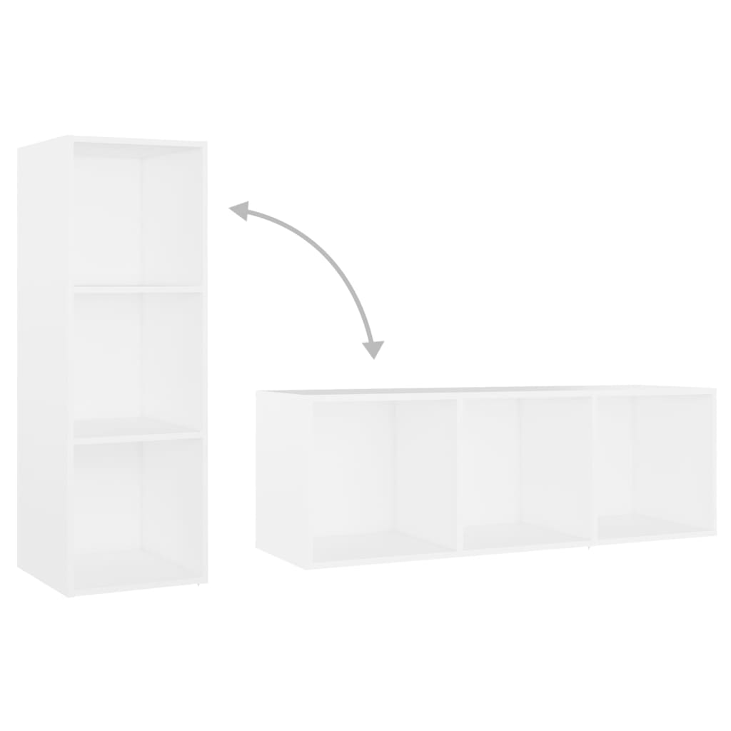 Tv Skříňky 3 Ks Bílé 107 X 35 X 37 Cm Dřevotříska