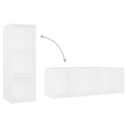 Tv Skříňky 3 Ks Bílé 107 X 35 X 37 Cm Dřevotříska