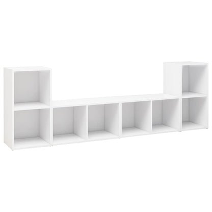 Tv Skříňky 4 Ks Bílé 72 X 35 X 36,5 Cm Kompozitní Dřevo