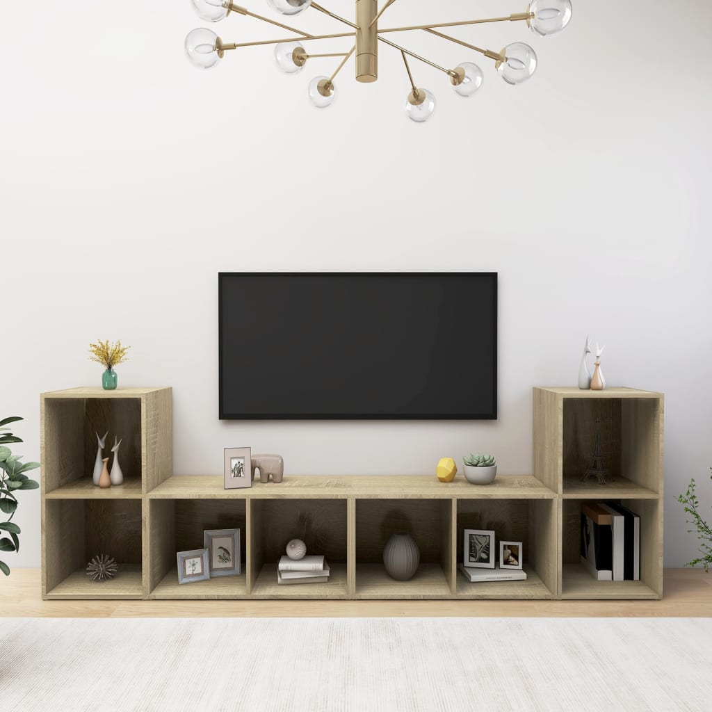 Tv Skříňky 4 Ks 72 X 35 X 36,5 Cm Kompozitní Dřevo