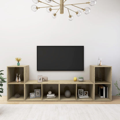 Tv Skříňky 4 Ks 72 X 35 X 36,5 Cm Kompozitní Dřevo