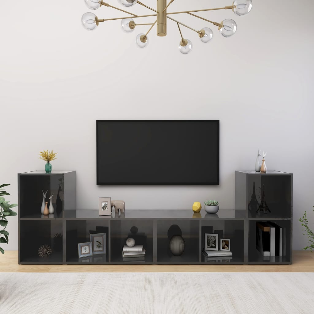 Tv Skříňky 4 Ks 72 X 35 X 36,5 Cm Kompozitní Dřevo