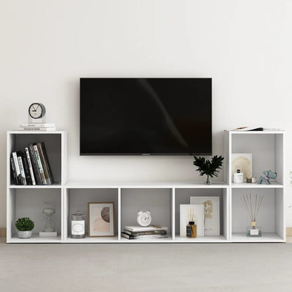 3Dílný Set Tv Skříněk Bílý Dřevotříska