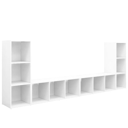 Tv Skříňky 4 Ks Bílé 107 X 35 X 37 Cm Dřevotříska