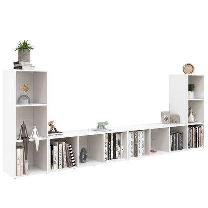 Tv Skříňky 4 Ks Bílé 107 X 35 X 37 Cm Dřevotříska