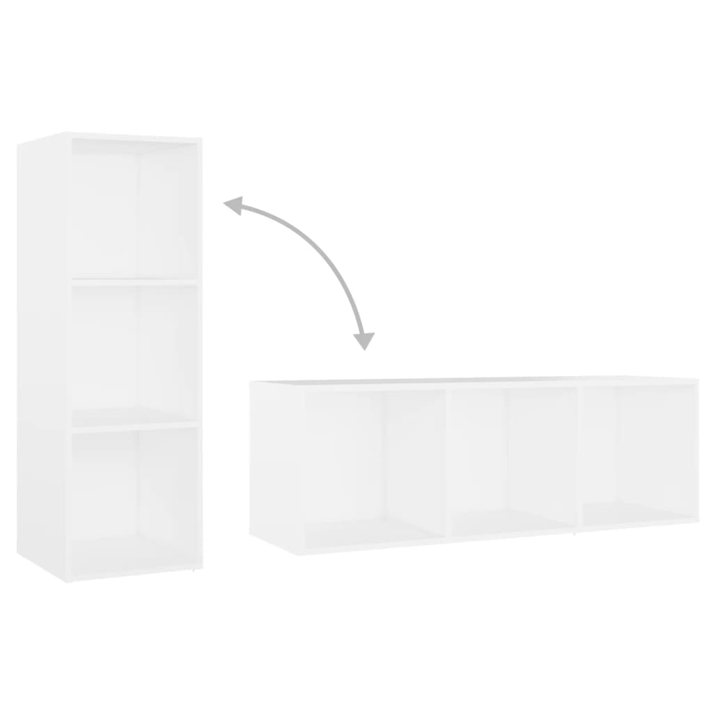Tv Skříňky 4 Ks Bílé 107 X 35 X 37 Cm Dřevotříska