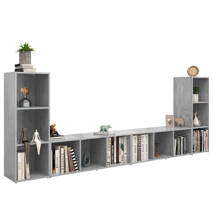 Tv Skříňky 4 Ks Betonově Šedé 107 X 35 X 37 Cm Dřevotříska
